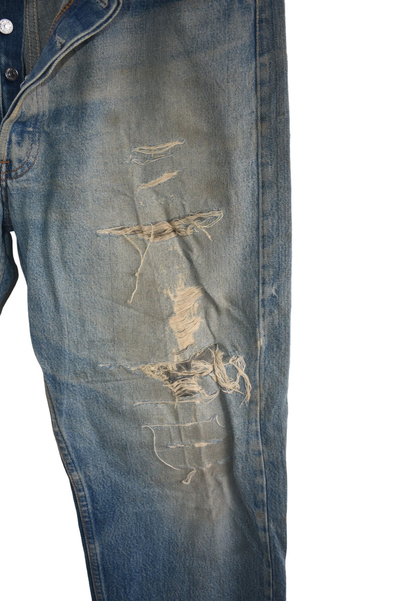 Jean × Levi's × Vintage SUPER RARE 🔥 80's Levis 501 Distress Jeans W38 Size US 38 / EU 54 - 3 Thumbnail