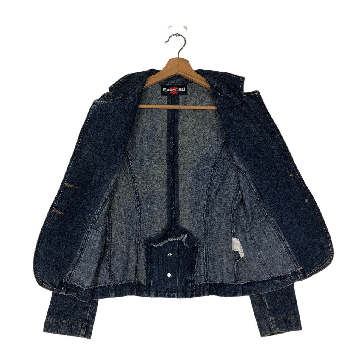 Hysteric Glamour 📌VINTAGE CROPPED BIKER JACKET DENIM EXPOSED JAPAN Size S / US 4 / IT 40 - 10 Thumbnail