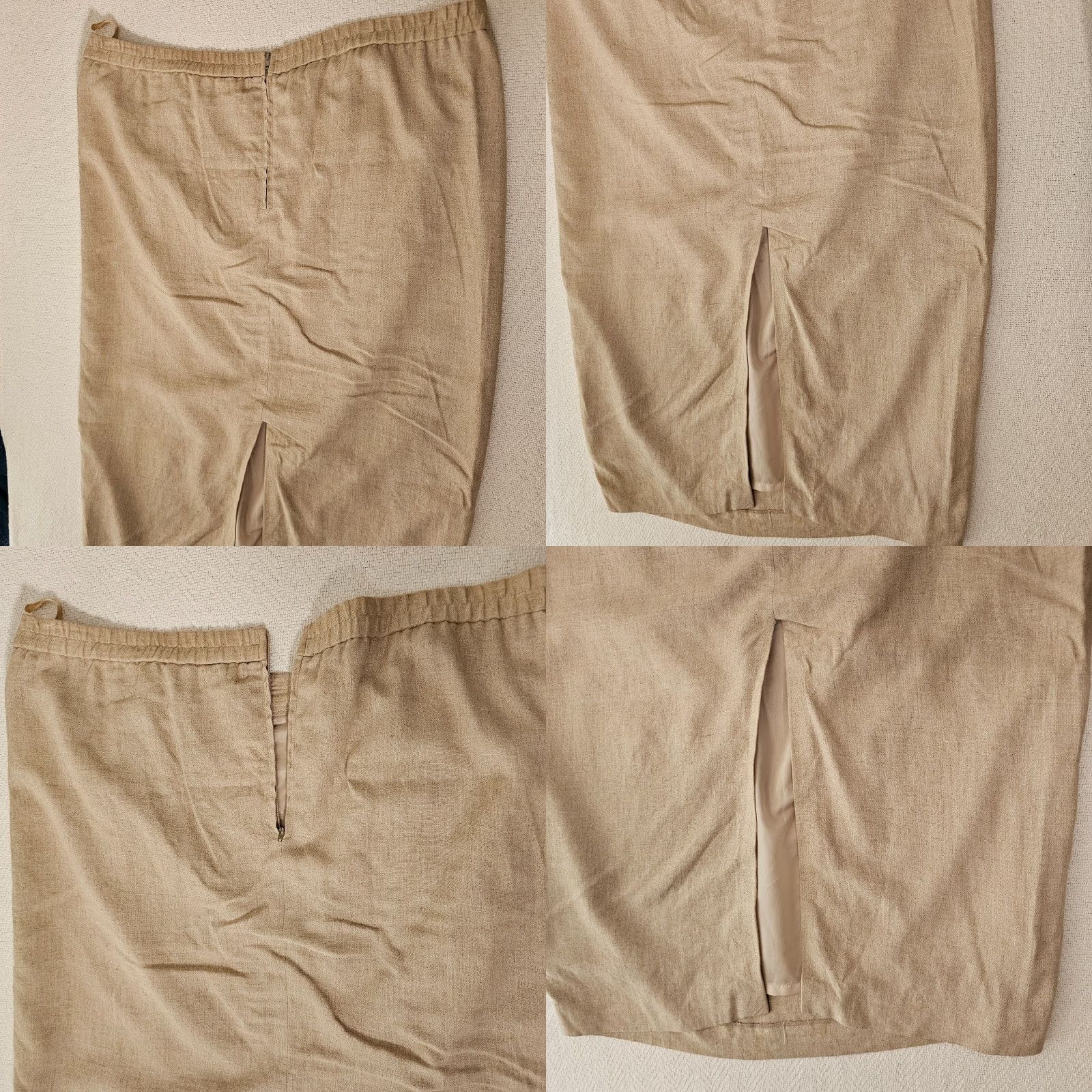 Vintage Jessica Howard Linen Blend Midi Skirt Beige Plus Size 18 Women’s Skirt Suit Beige 18 Plus Women’s Size 40" / US 18 - 8 Thumbnail
