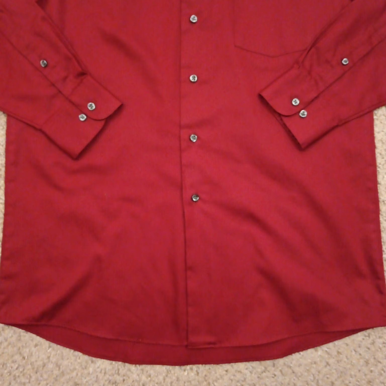 Van Heusen Van Heusen Shirt Mens Medium Red Striped Long Sleeve Button Up Cotton Blend Size US M / EU 48-50 / 2 - 4 Thumbnail