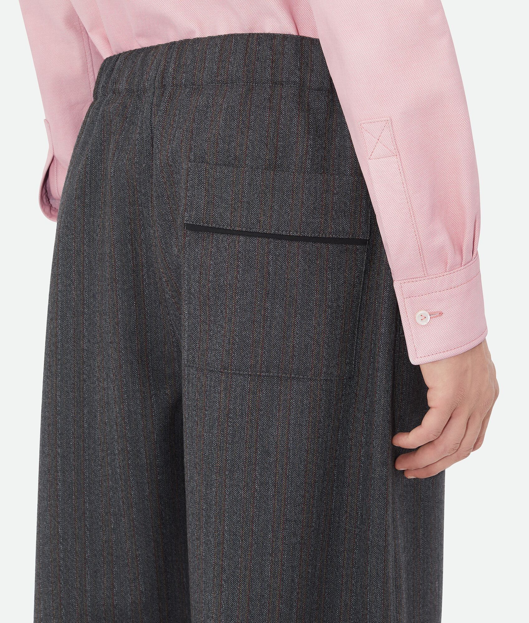 Bottega Veneta o1bcso1str0225 Wool Chevron Pant in Grey Melange Size US 36 / EU 52 - 4 Thumbnail
