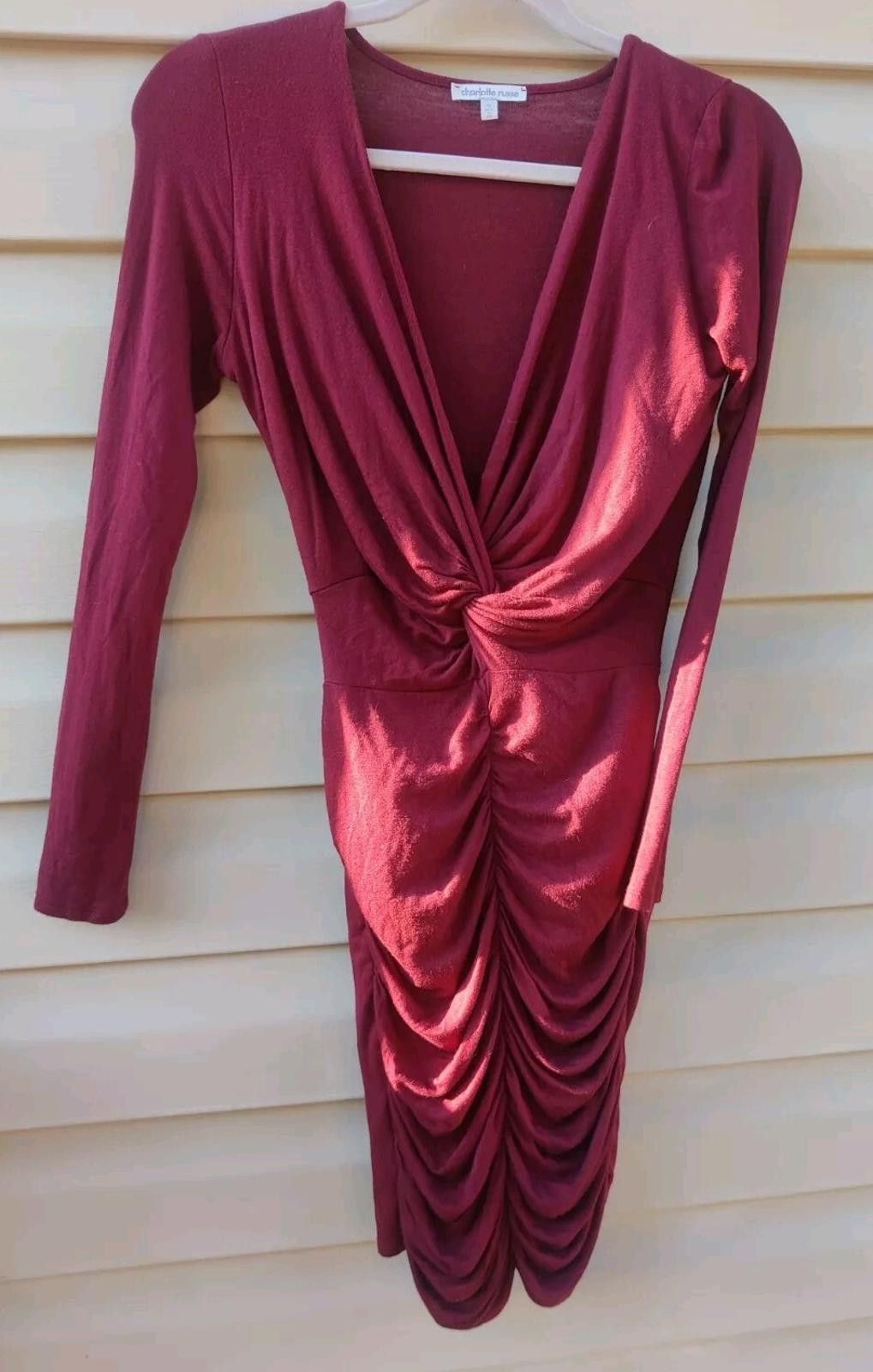 Other Charlotte Russe Burgandy Maroon Dress Size Small S Bodycon Size S / US 4 / IT 40 - 5 Thumbnail