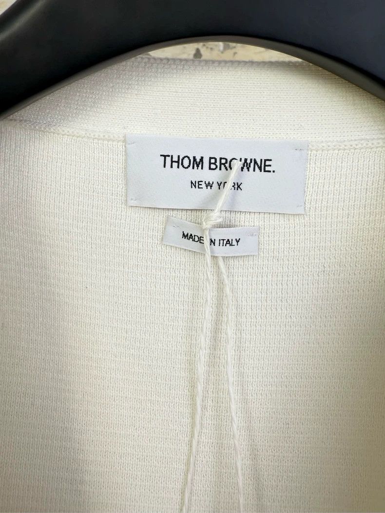 Thom Browne THOM BROWNE White Cashmere Knitted Cardigan 2502-Nextarrow Size US XL / EU 56 / 4 - 5 Thumbnail
