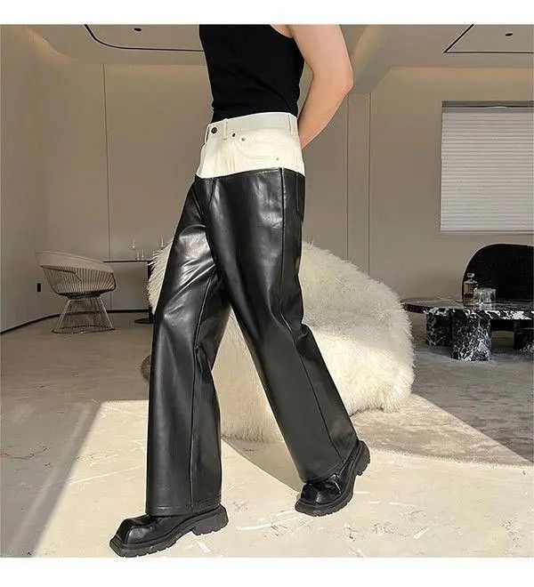 Vintage Hirayama x Koga Faux Leather Black Straight Leg Pants Size US 30 / EU 46 - 8 Thumbnail