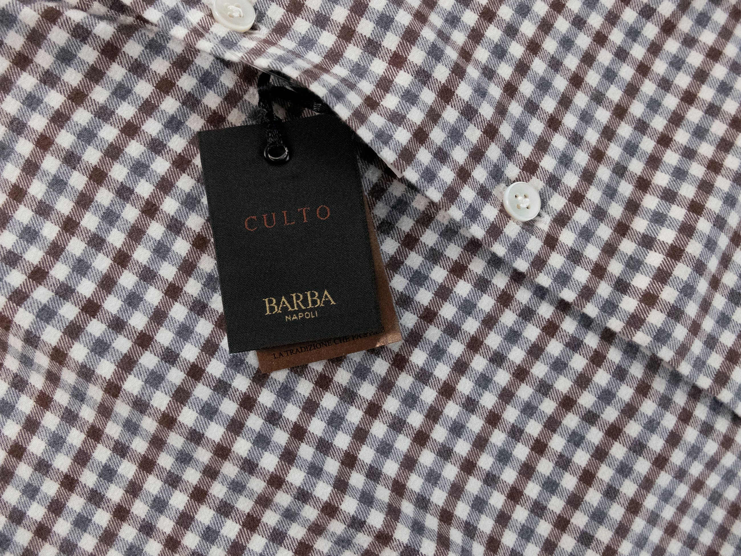 Barba Napoli BARBA Napoli Dandy Life gray check flannel cotton shirt 39 Size US M / EU 48-50 / 2 - 3 Thumbnail
