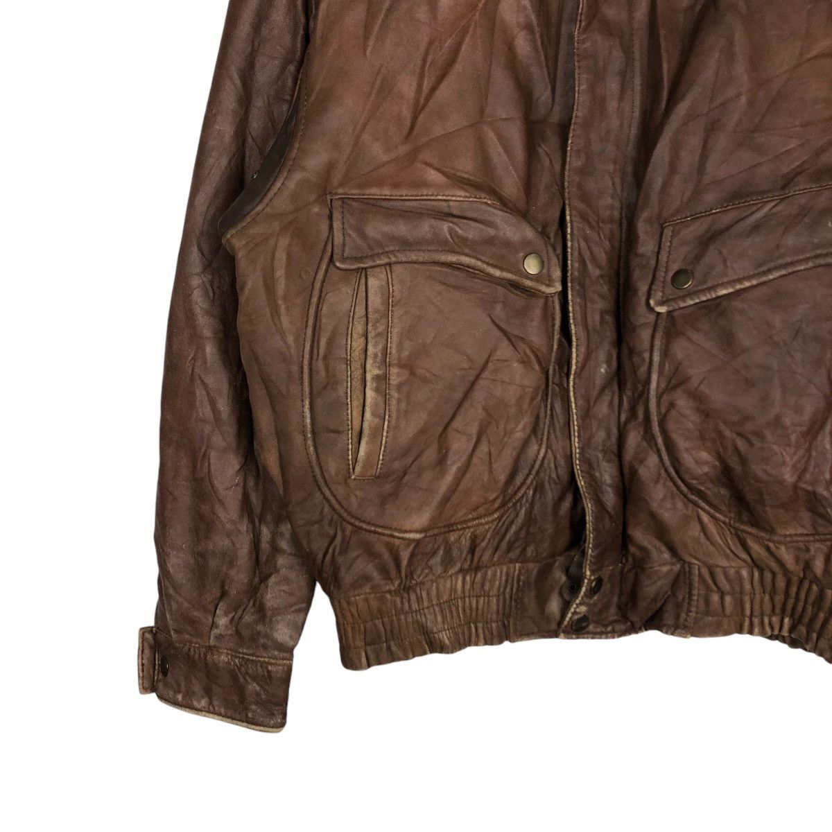 Japanese Brand 🔥VINTAGE JUMPER BOMBER LEATHER JACKET ISSEY MIYAKE Size US L / EU 52-54 / 3 - 5 Thumbnail
