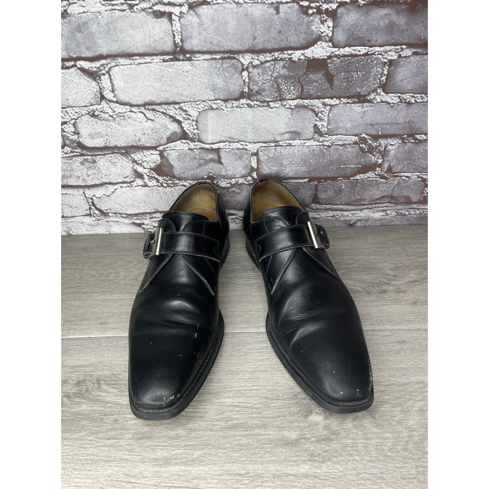 Magnanni Magnanni Black Leather Buckle Monk Strap Loafers Dress Shoes Size US 9.5 / EU 42-43 - 16 Thumbnail