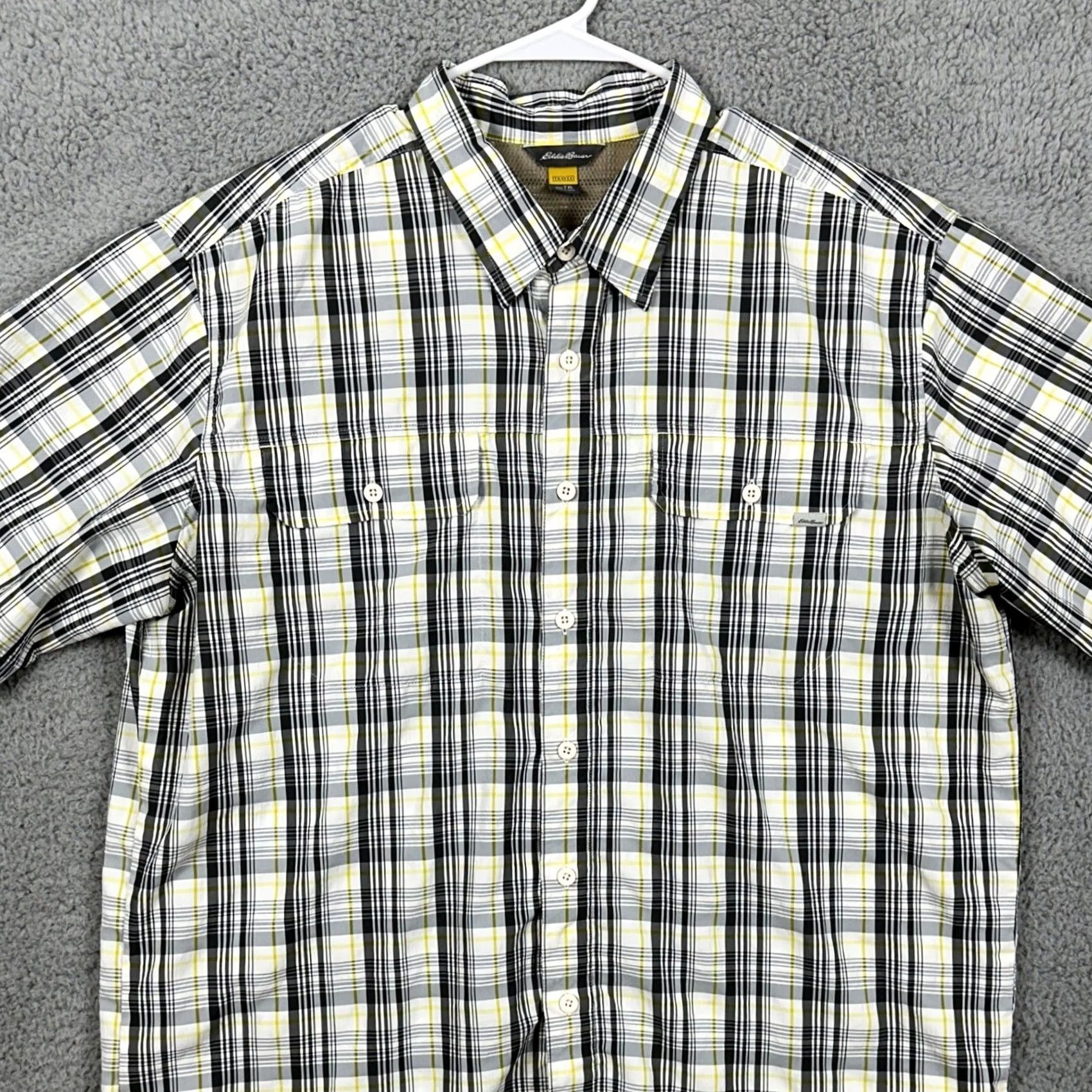 Eddie Bauer Eddie Bauer Travex Nylon Blend Shirt Hiking Mens TXL Tall Gray Plaid Button Up Shirt Size US XL / EU 56 / 4 - 2 Thumbnail