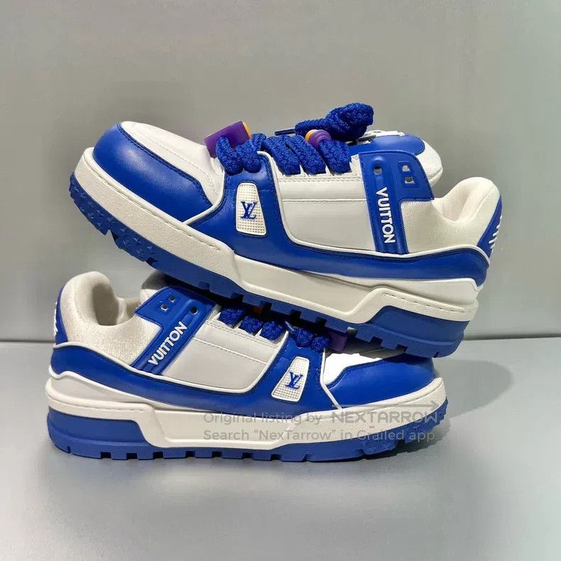 Louis Vuitton Louis Vuitton Trainer Maxi Fat Ding White Blue shoes Size US 10 / EU 43 - 4 Thumbnail