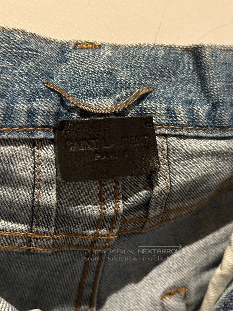 Saint Laurent Paris Saint Laurent Paris Blue Destroyed Denim Jeans Size US 30 / EU 46 - 3 Thumbnail