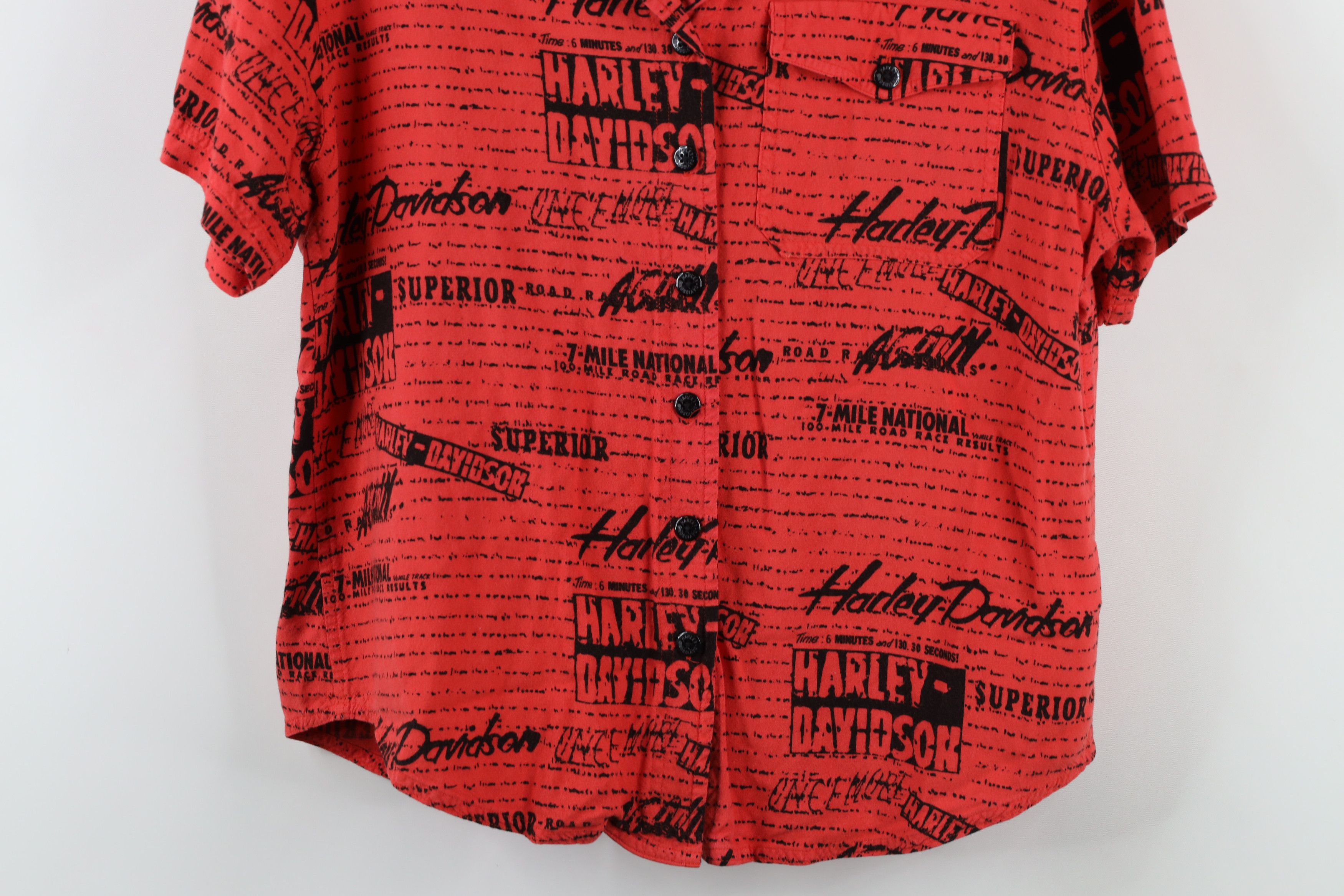 Harley Davidson × Vintage Vintage Y2K Harley Davidson All Over Print Button Shirt Size L / US 10 / IT 46 - 3 Thumbnail