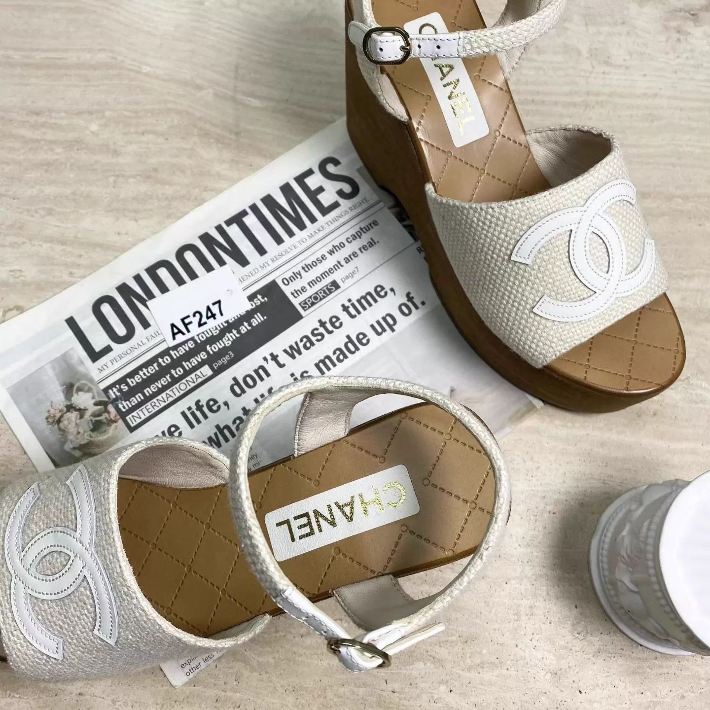 Chanel CHANEL 24P Wooden Clog Wedge Sandals 39C Unused Size US 8.5 / IT 38.5 - 3 Thumbnail