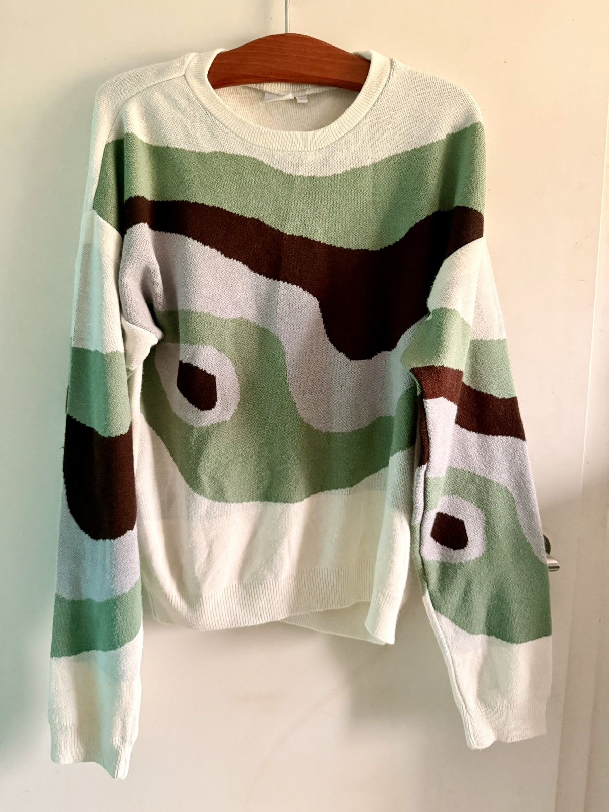 Other Sisters + Seekers Abstract Wavy Knit Sweater - L - Madein UK Size US L / EU 52-54 / 3 - 1 Thumbnail