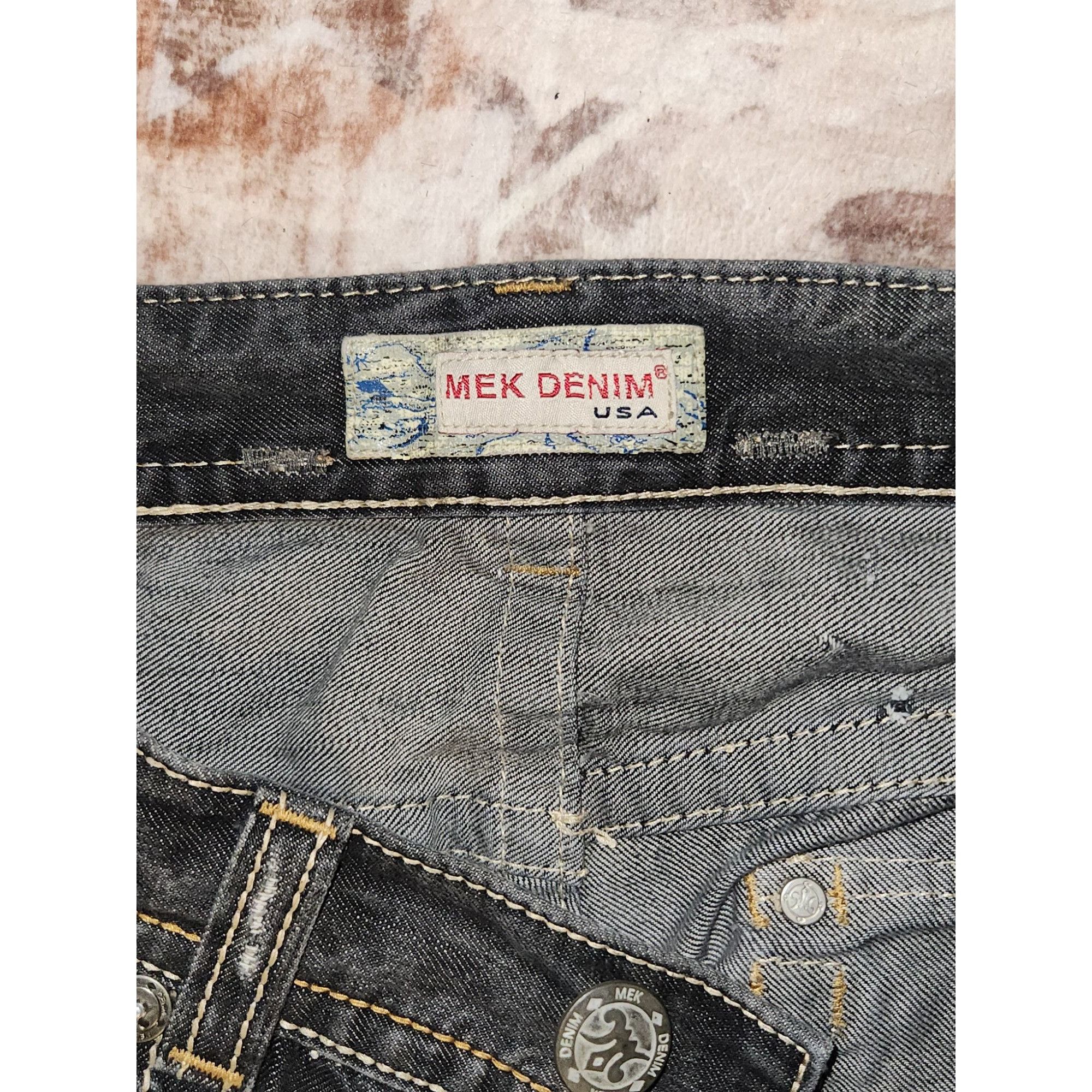Vintage Mek Denim USA Blue Jeans Mens 34x34 Vtg Oaxaca Boot Cut Dist Size US 34 / EU 50 - 10 Thumbnail