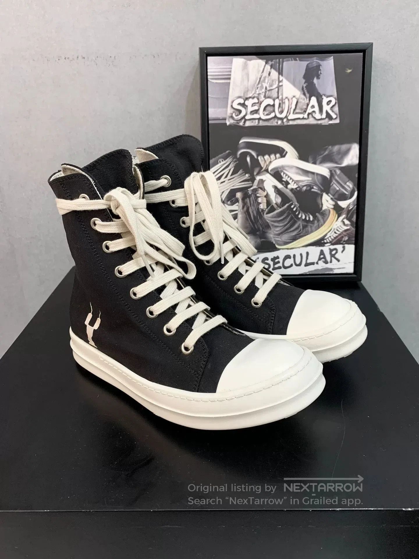 Rick Owens Drkshdw Rick Owens 19FW Satin Canvas High-Top. Size US 5.5 / IT 35.5 - 3 Thumbnail