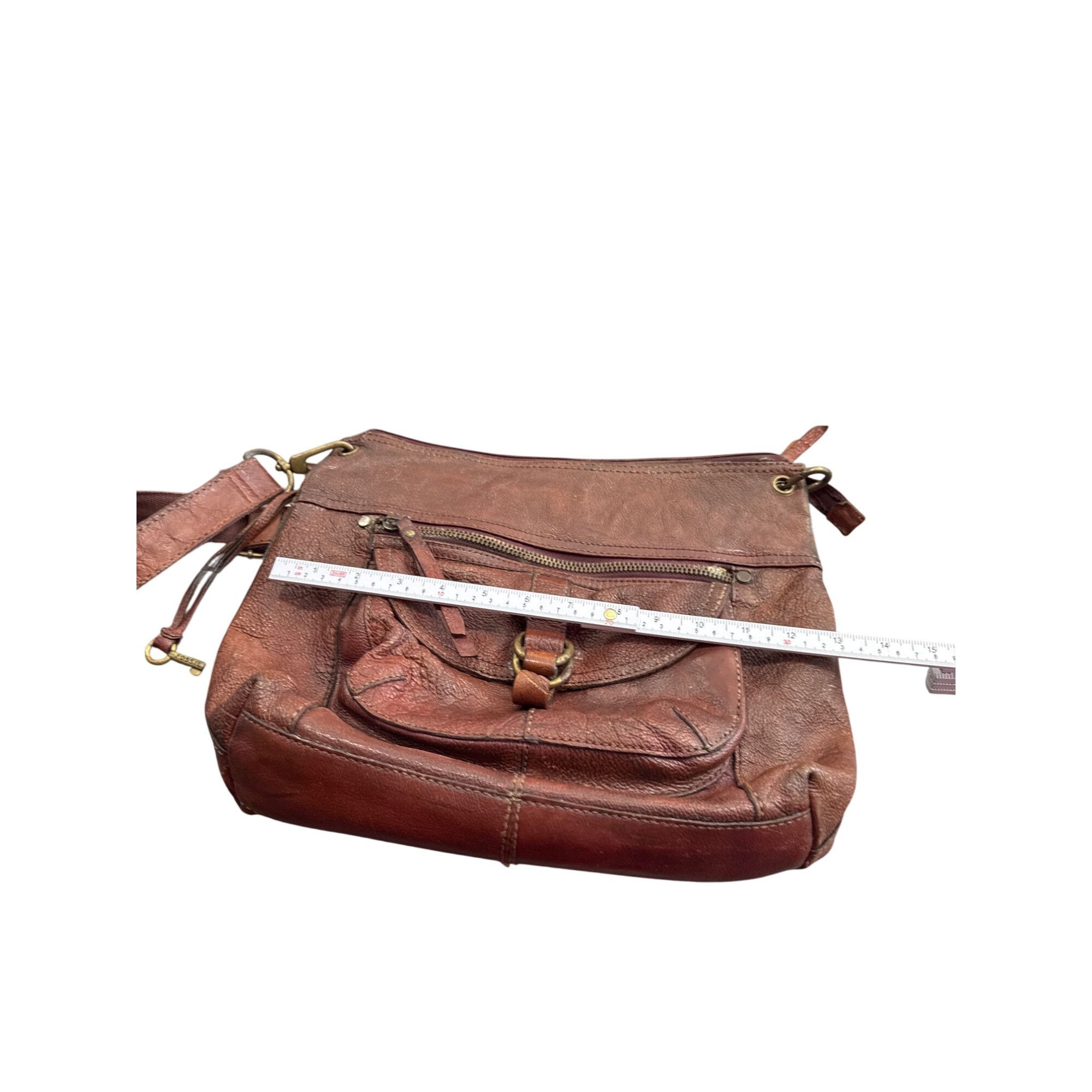 Fossil Fossil Womens Brown Leather Vintage Crossbody Handbag SKU 86 Size ONE SIZE - 6 Thumbnail