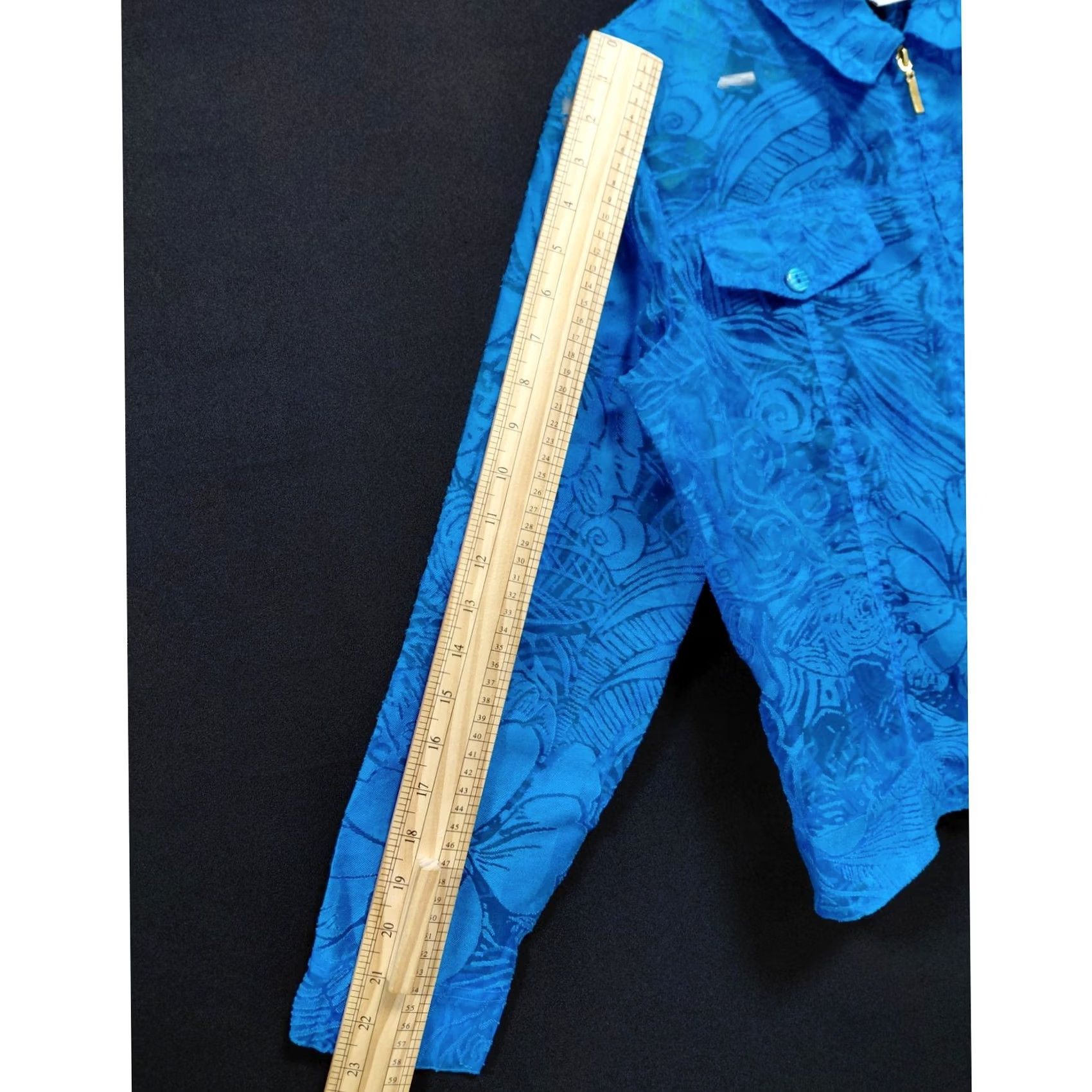 Vintage ERIN LONDON PETITE Blue Jacket Solid Long Sleeve Women PM Size M / US 6-8 / IT 42-44 - 7 Thumbnail