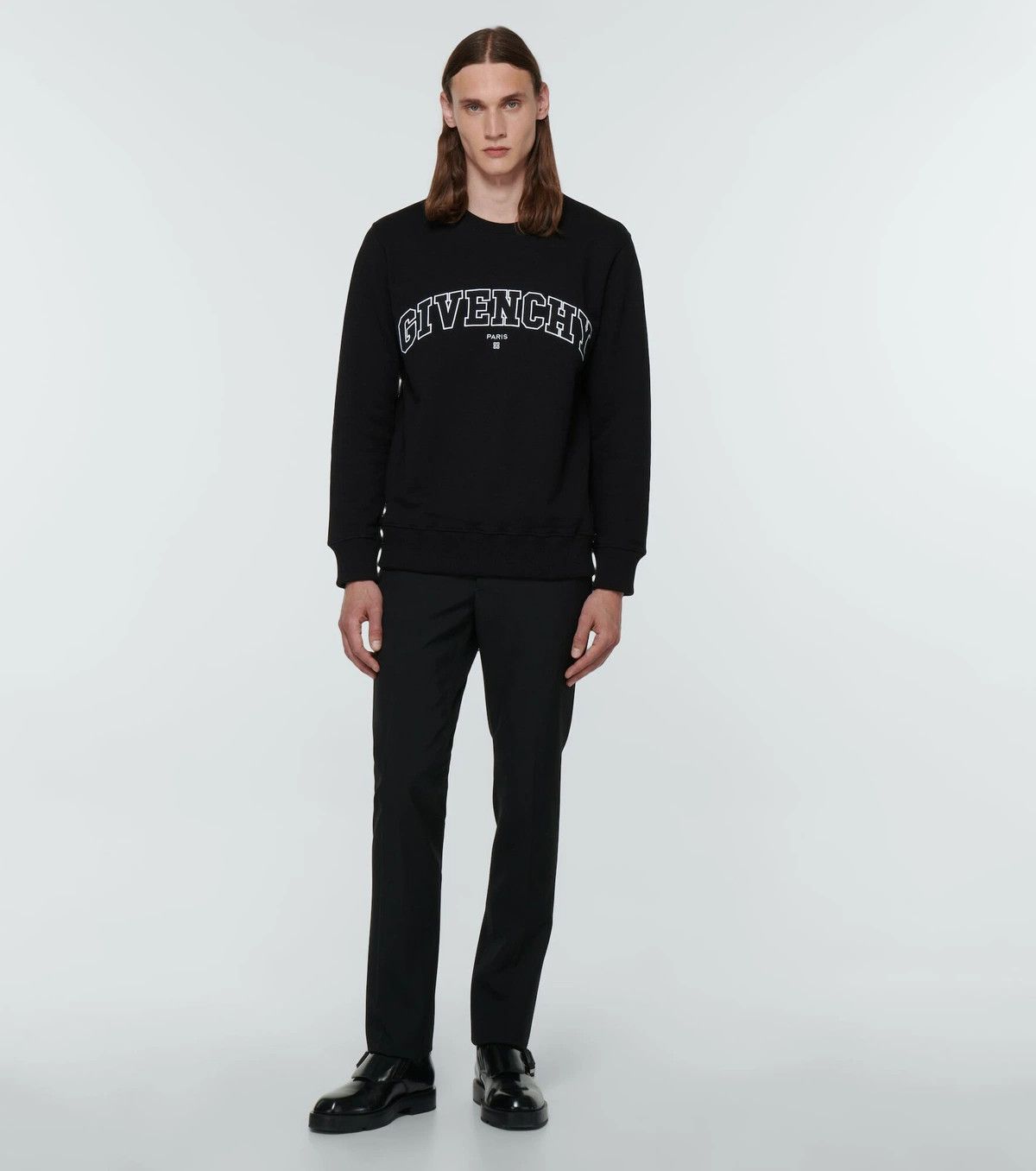 Givenchy Black Embroidered College Arch Logo Sweatshirt Size US M / EU 48-50 / 2 - 4 Thumbnail