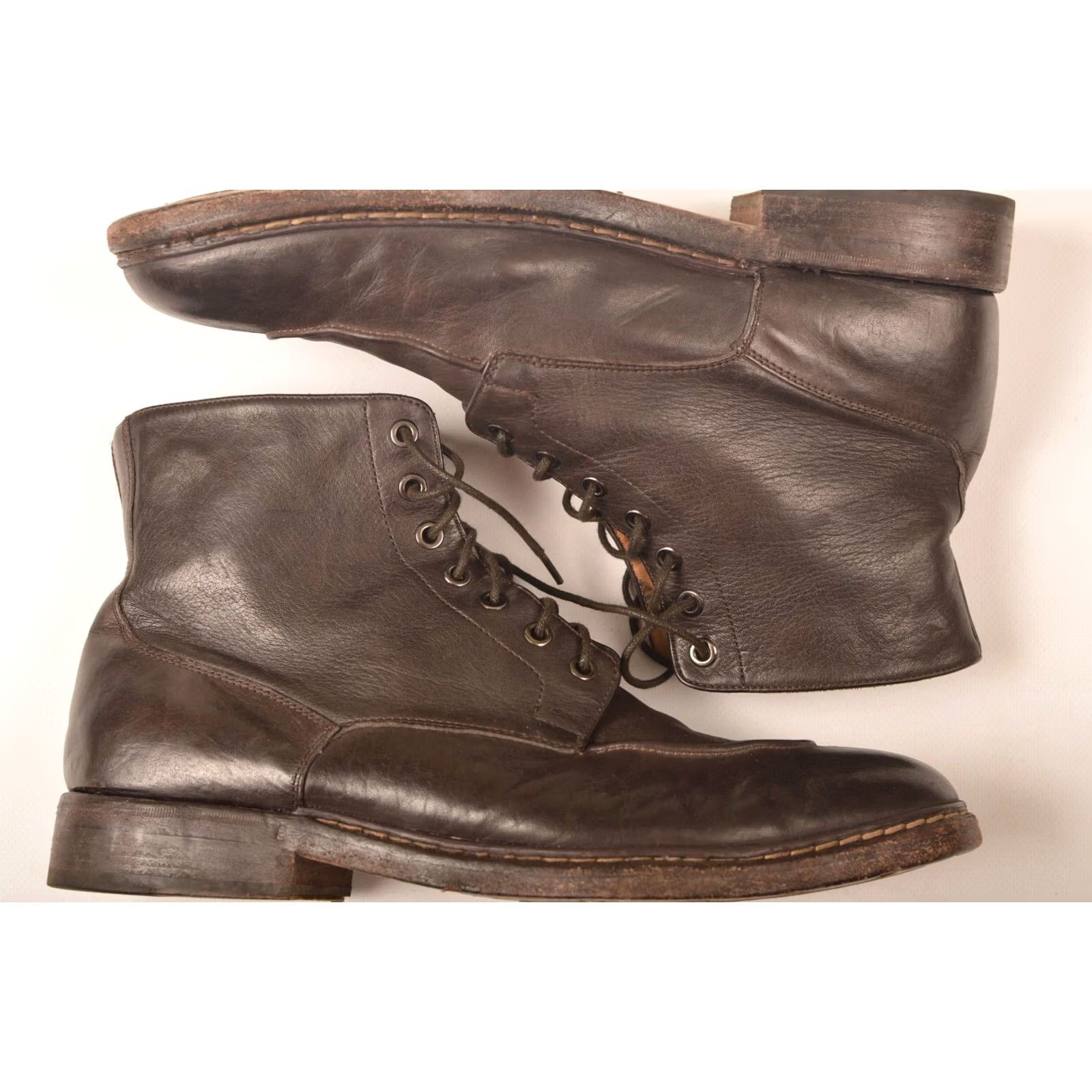 Barracuda Barracuda Brown Leather Combat Boots 3276 Made in Italy Size 45 Mens Leather Boots Brown 3276 Italy Used 11 EU 45 Size US 11 / EU 44 - 6 Thumbnail