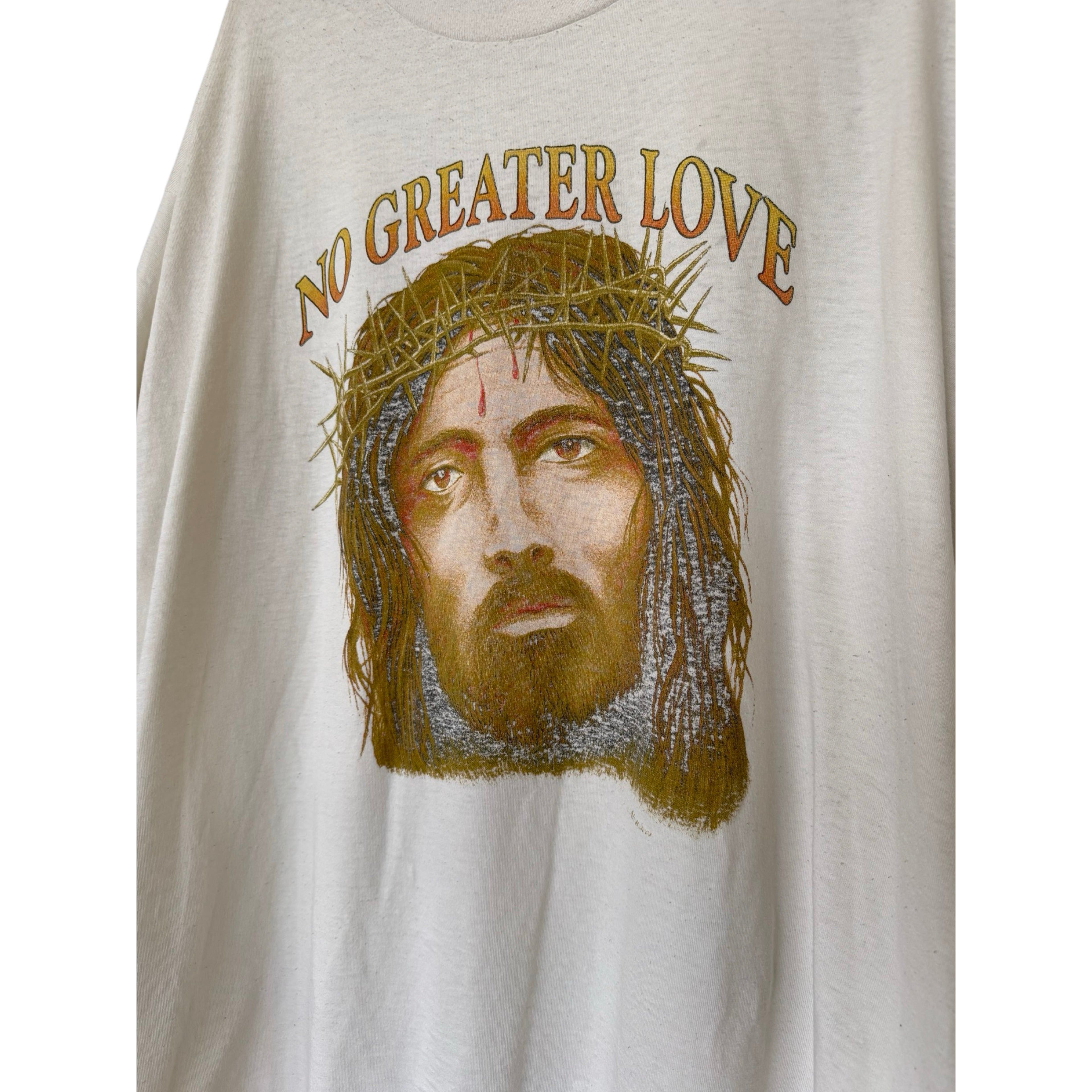 Vintage No Greater Love Jesus Tee Size US XL / EU 56 / 4 - 2 Thumbnail