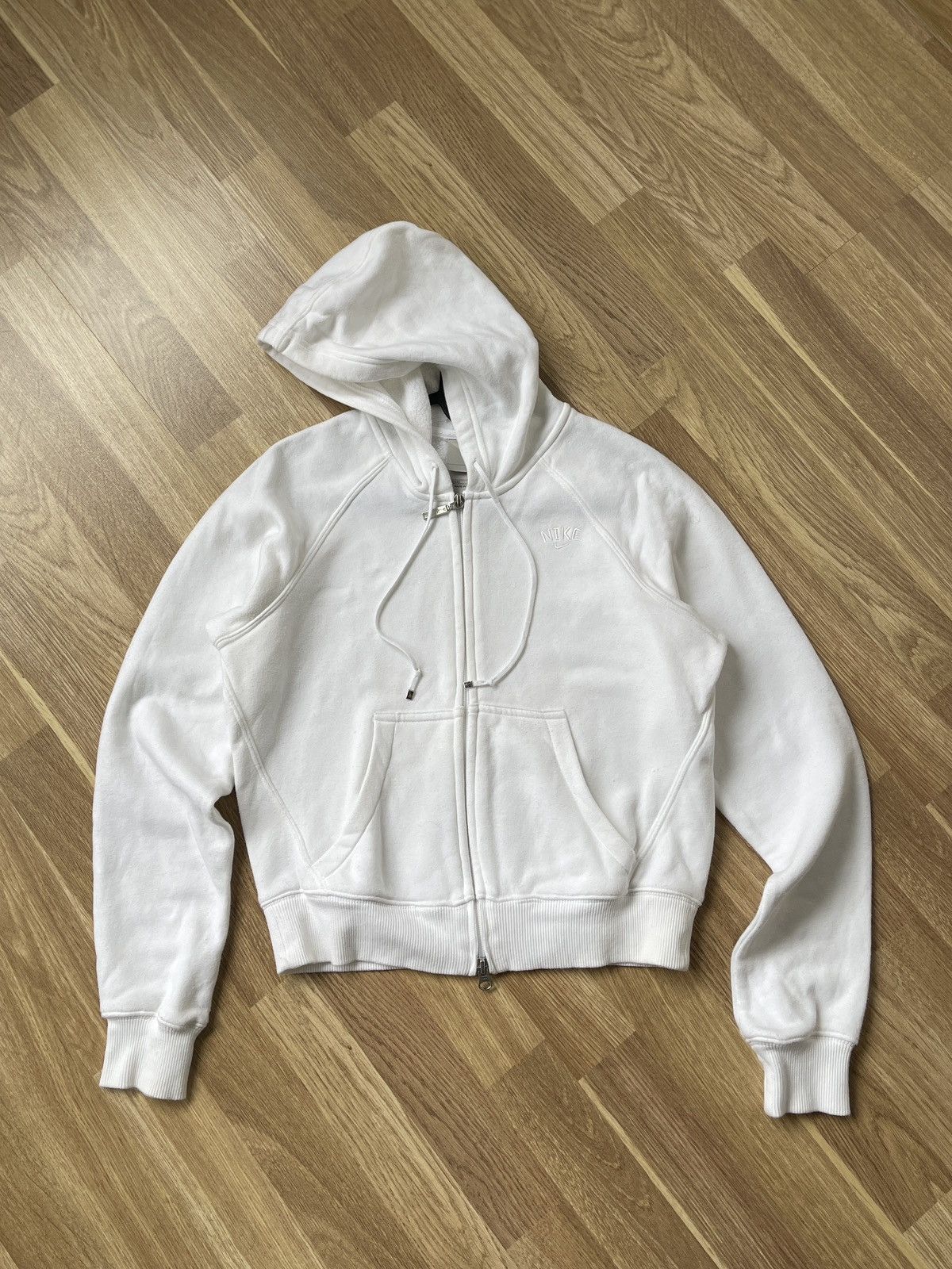 Nike × Vintage Y2K Nike White Full Zip Hoodie size S Size S / US 4 / IT 40 - 1 Thumbnail