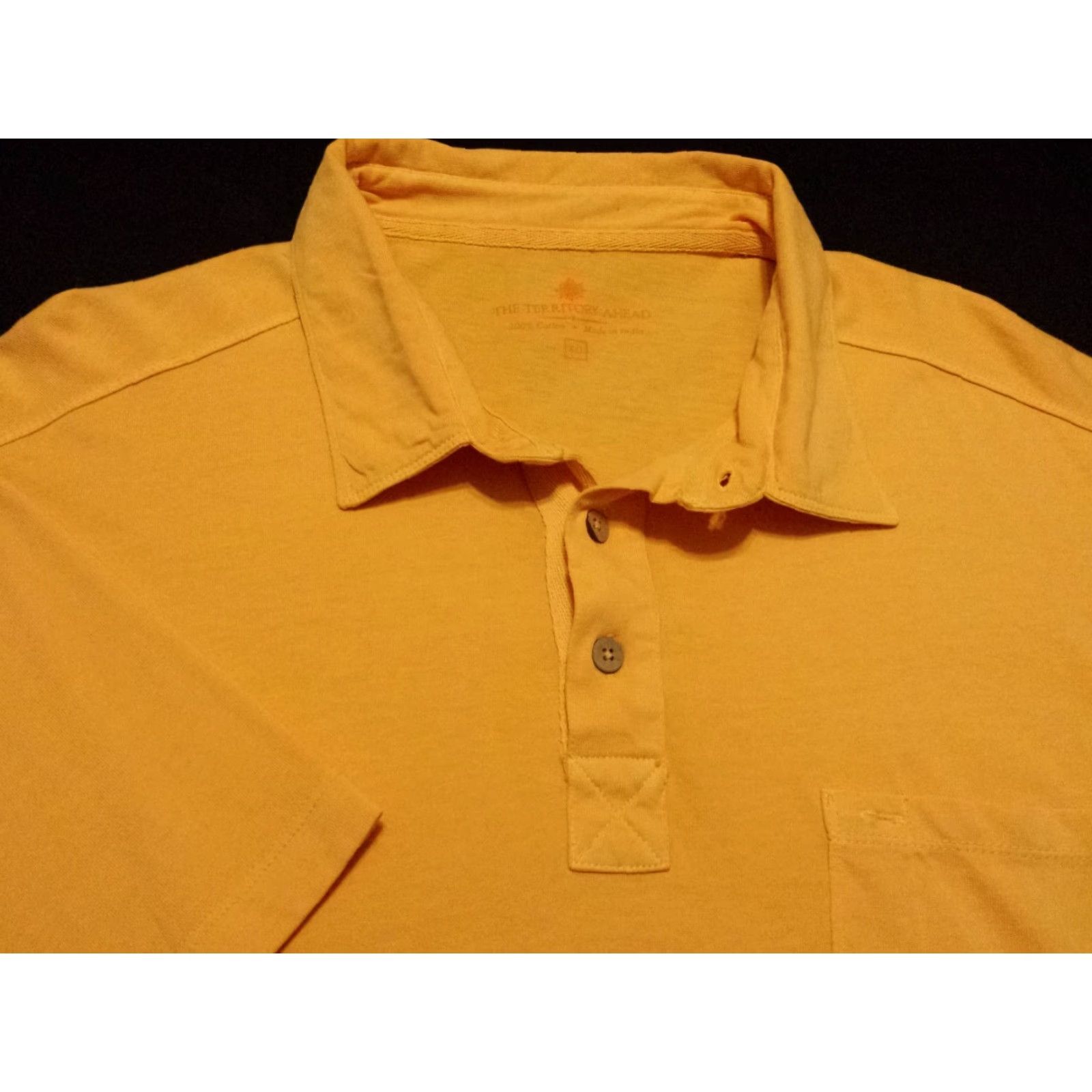 The Territory Ahead Territory Ahead Polo Shirt Orange 2XL Mens Short Sleeve Button-Up 100% Cotton Solid Orange Polo Shirt Size US XXL / EU 58 / 5 - 2 Thumbnail