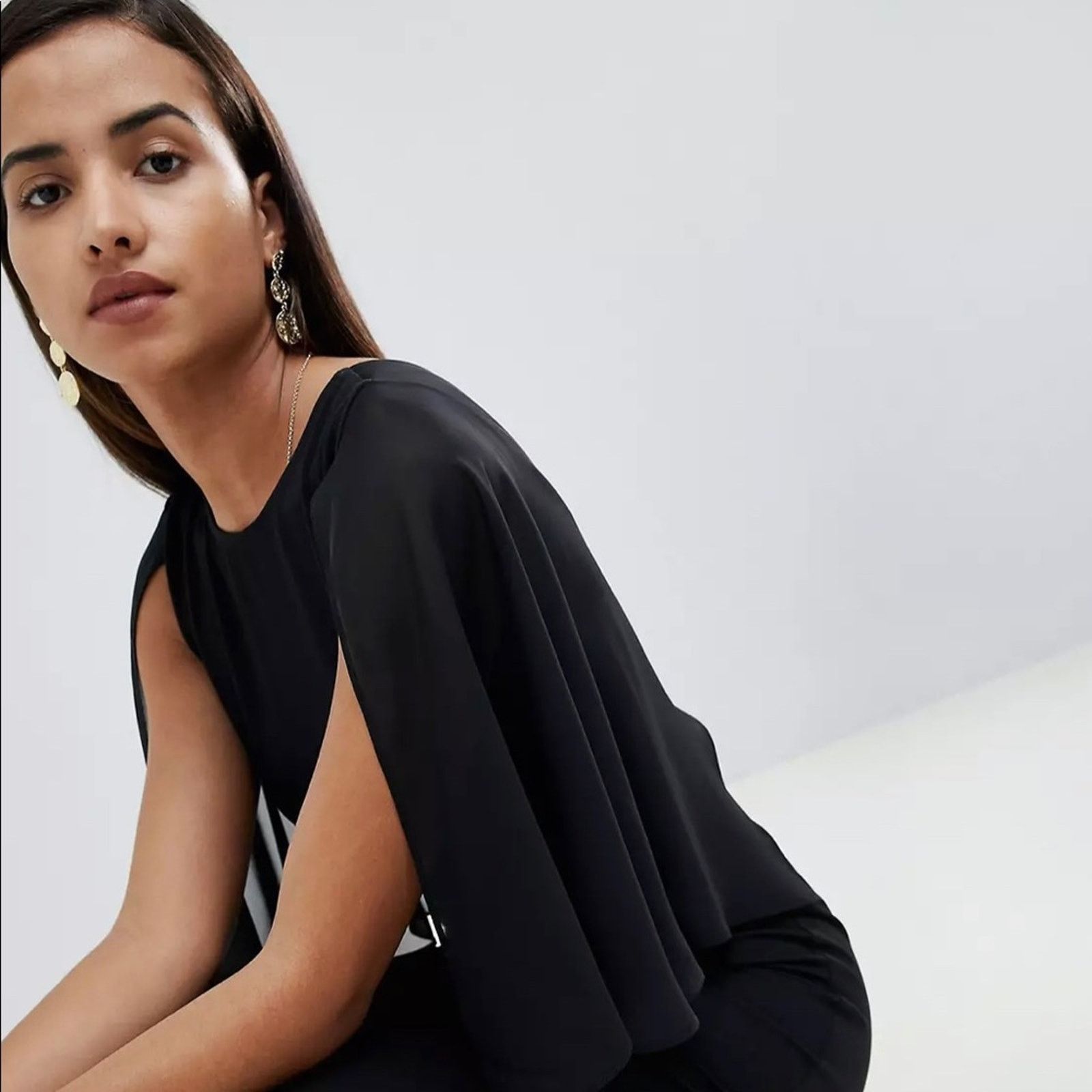 Asos ASOS DESIGN woven mix cape back pencil dress Holiday Size M / US 6-8 / IT 42-44 - 8 Thumbnail