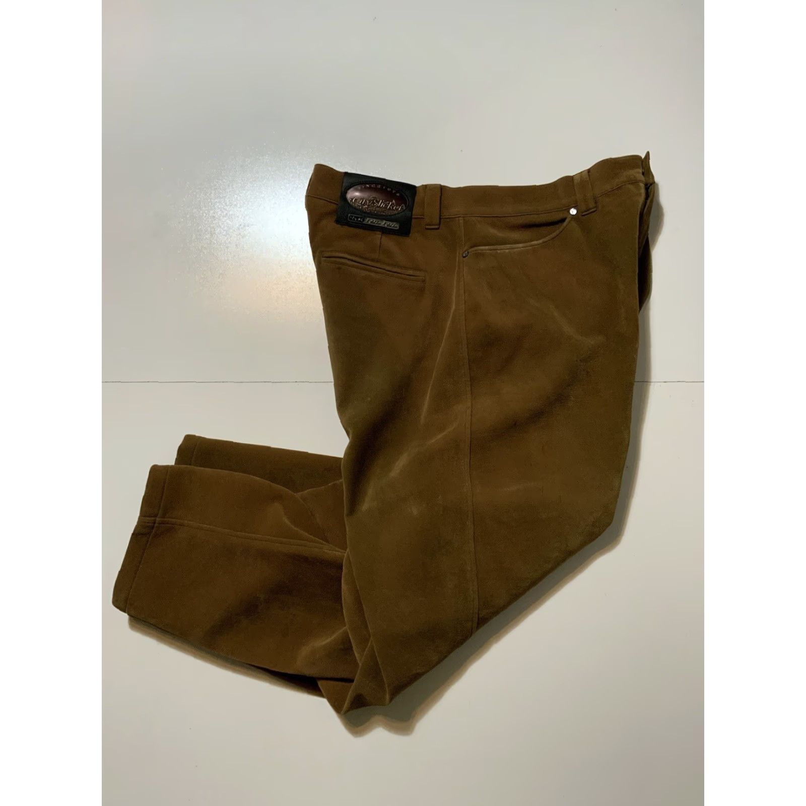 Pelle Pelle VINTAGE Pelle Pelle City Slicker Faux Suede Leather Pants Sz. 36 Men Pants 90s Y2K 2000s Brown Baggy Loose - Inseam 29 Size US 36 / EU 52 - 4 Thumbnail