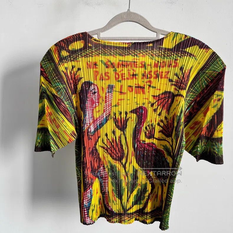 Issey Miyake Issey Miyake Yellow Short Sleeve Size L / US 10 / IT 46 - 2 Thumbnail