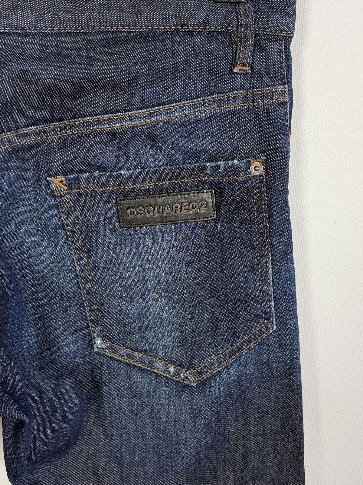 Dsquared2 Distressed Dark Wash Slim Fit Jeans Italy Size 48