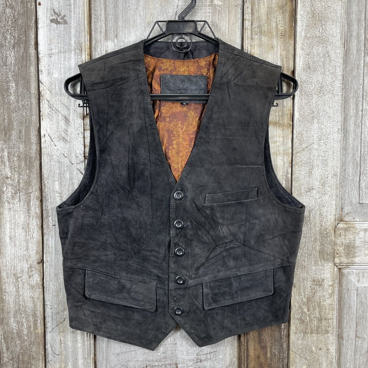 Leather Vintage Italian Designers Vest Leather Jacket Size US M / EU 48-50 / 2 - 1 Thumbnail