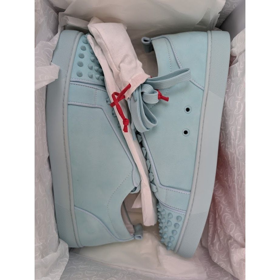 Christian Louboutin o1rshd1 Louis Junior Spikes Sneakers in Iceberg Size US 12.5 / EU 45-46 - 21 Thumbnail