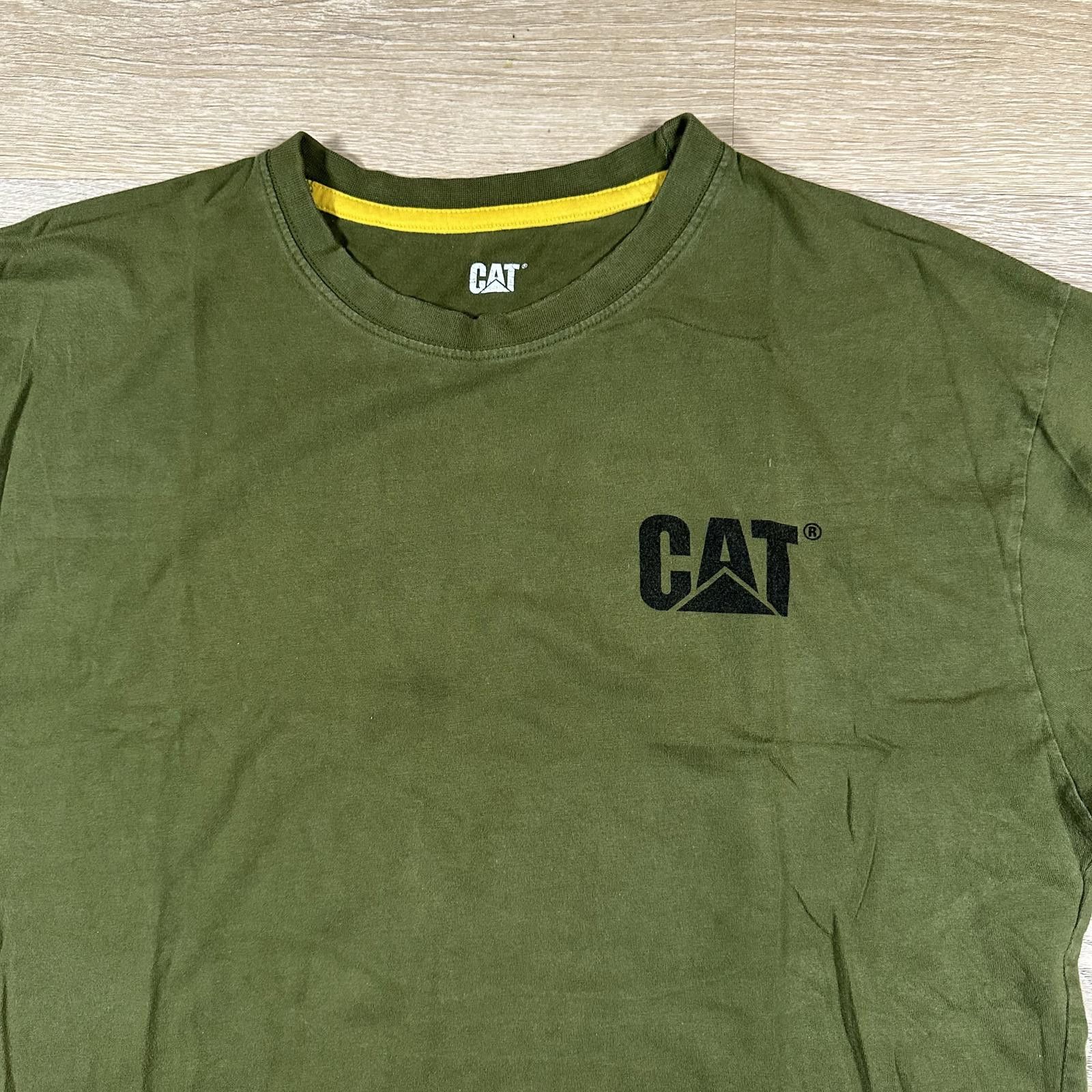 Caterpillar CAT Mens T-shirt Large Green workwear graphic Size US L / EU 52-54 / 3 - 4 Thumbnail