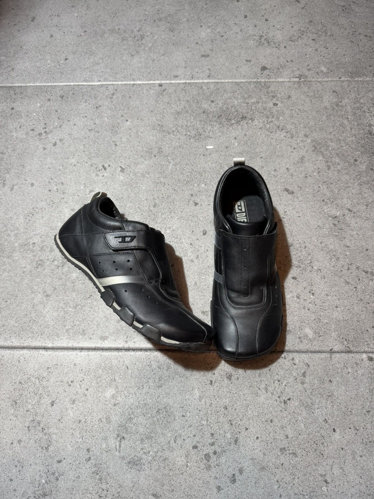 2000S Avant Garde Diesel Low Top Leather Shoes Mm in Black, Women's (Size 9.5)