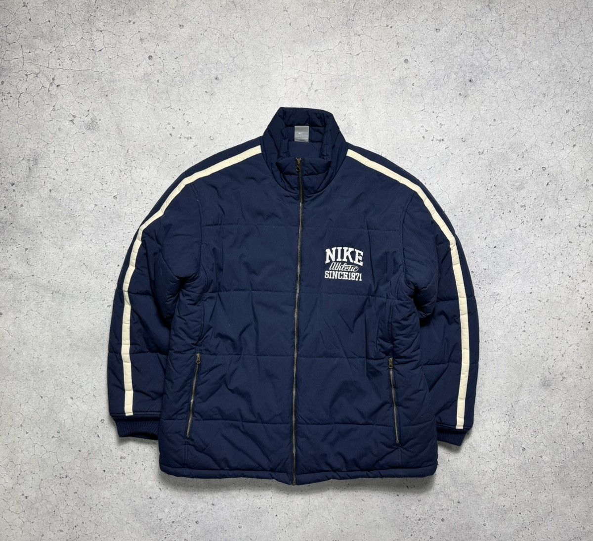 Nike Nike Athletic Swoosh Vintage Down Puffer Jacket Y2K Drill Size US XL / EU 56 / 4 - 1 Thumbnail