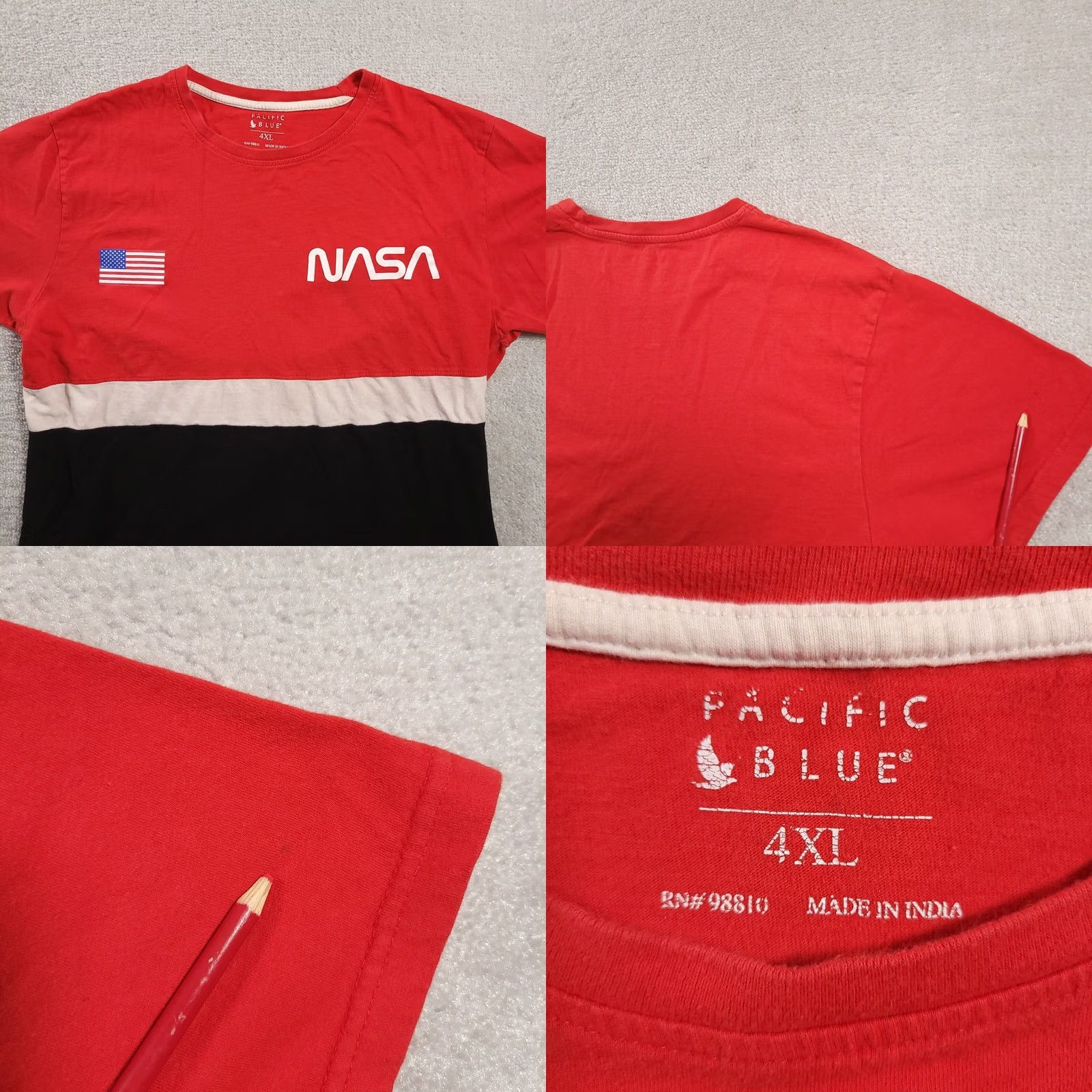 Vintage NASA Pacific Blue Mens 4XL Shirt Black Red White Space Size US XXL / EU 58 / 5 - 8 Thumbnail