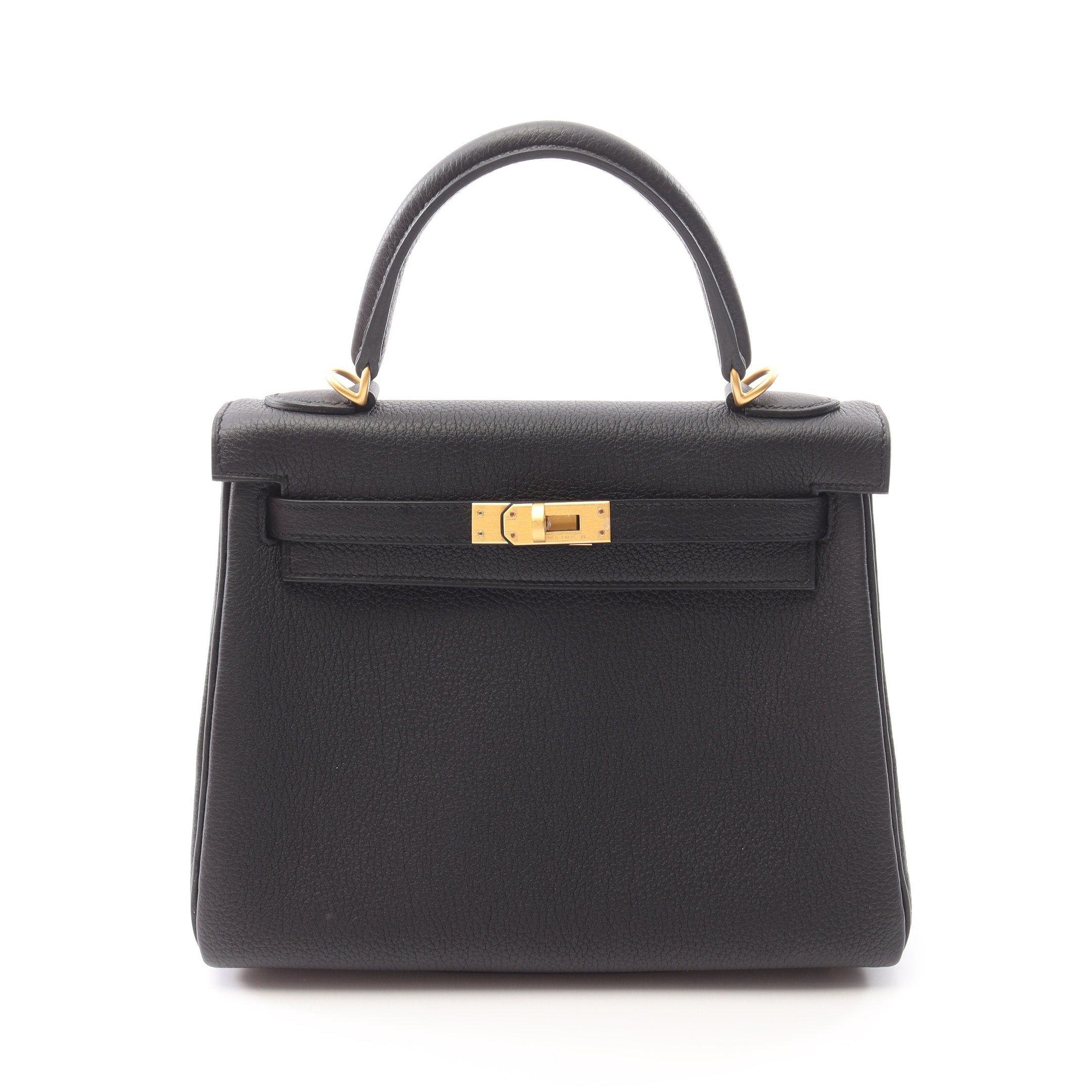 Hermes Hermes Kelly 25 Handbag Togo Black Matte Gold Hardware Inner Stitch Double Engraved Size ONE SIZE - 1 Thumbnail