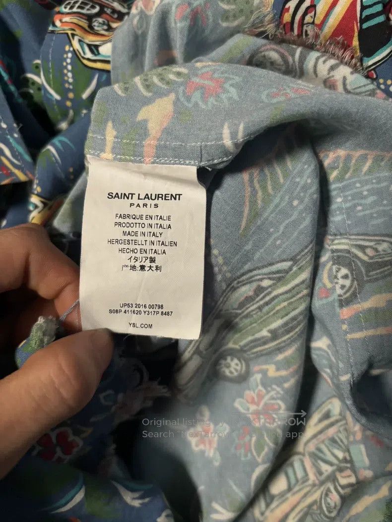 Saint Laurent Paris Saint Laurent Paris size 41 Torn Wave Hem Shirt Size US M / EU 48-50 / 2 - 7 Thumbnail