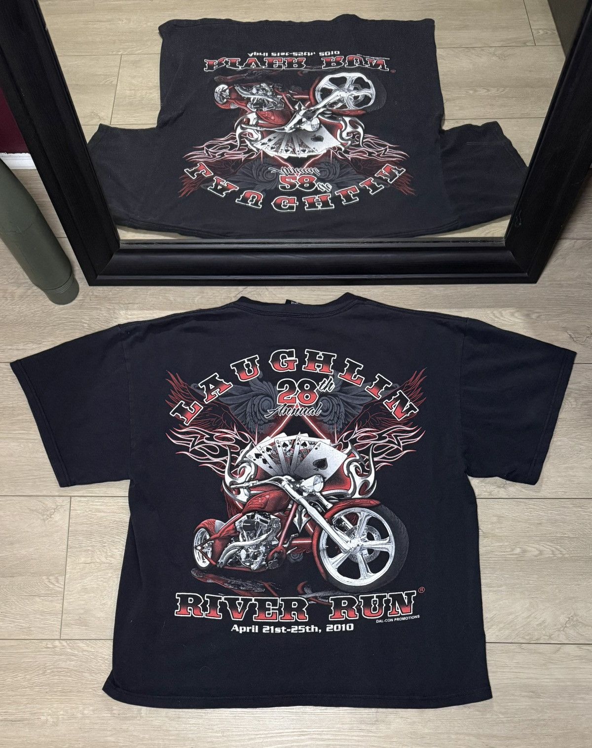 West Coast Choppers Y2K 2000s Laughlin River Run Choppers Pin Stripe Boxy Shirt Size US L / EU 52-54 / 3 - 1 Thumbnail