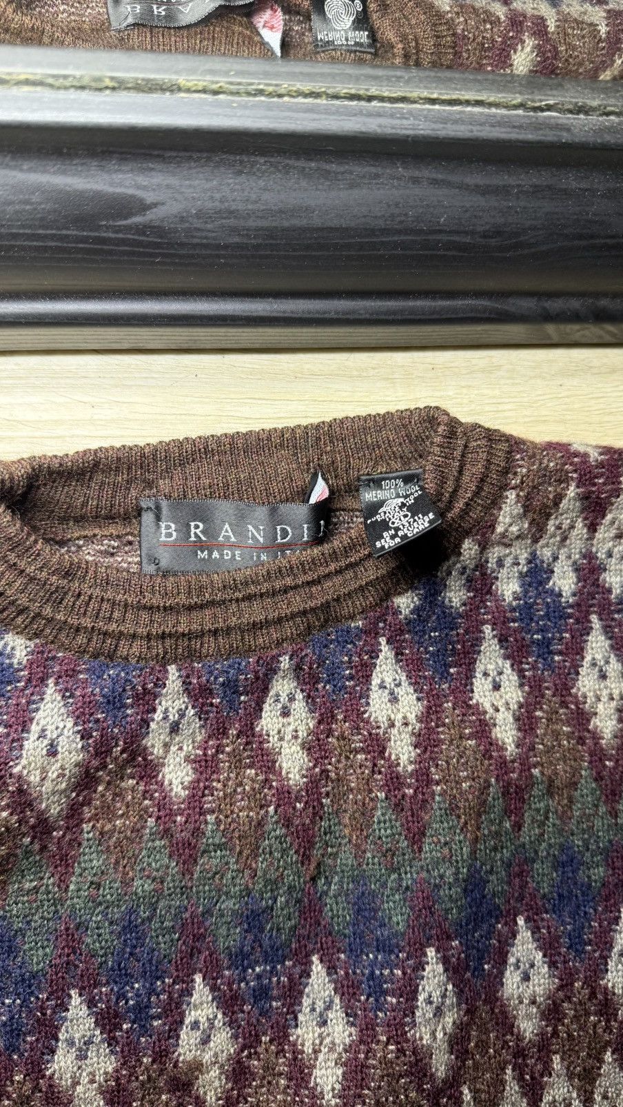 Coogi Vintage 1990s Brandini Italy Made All Over Print Knit Sweate Size XL / US 12-14 / IT 48-50 - 3 Thumbnail
