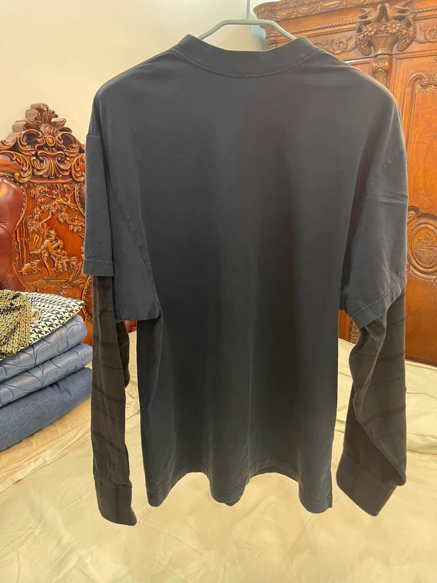Balenciaga BALENCIAGA Charcoal Plaid-Sleeve Embroidered Logo Jacket Size US S / EU 44-46 / 1 - 2 Thumbnail