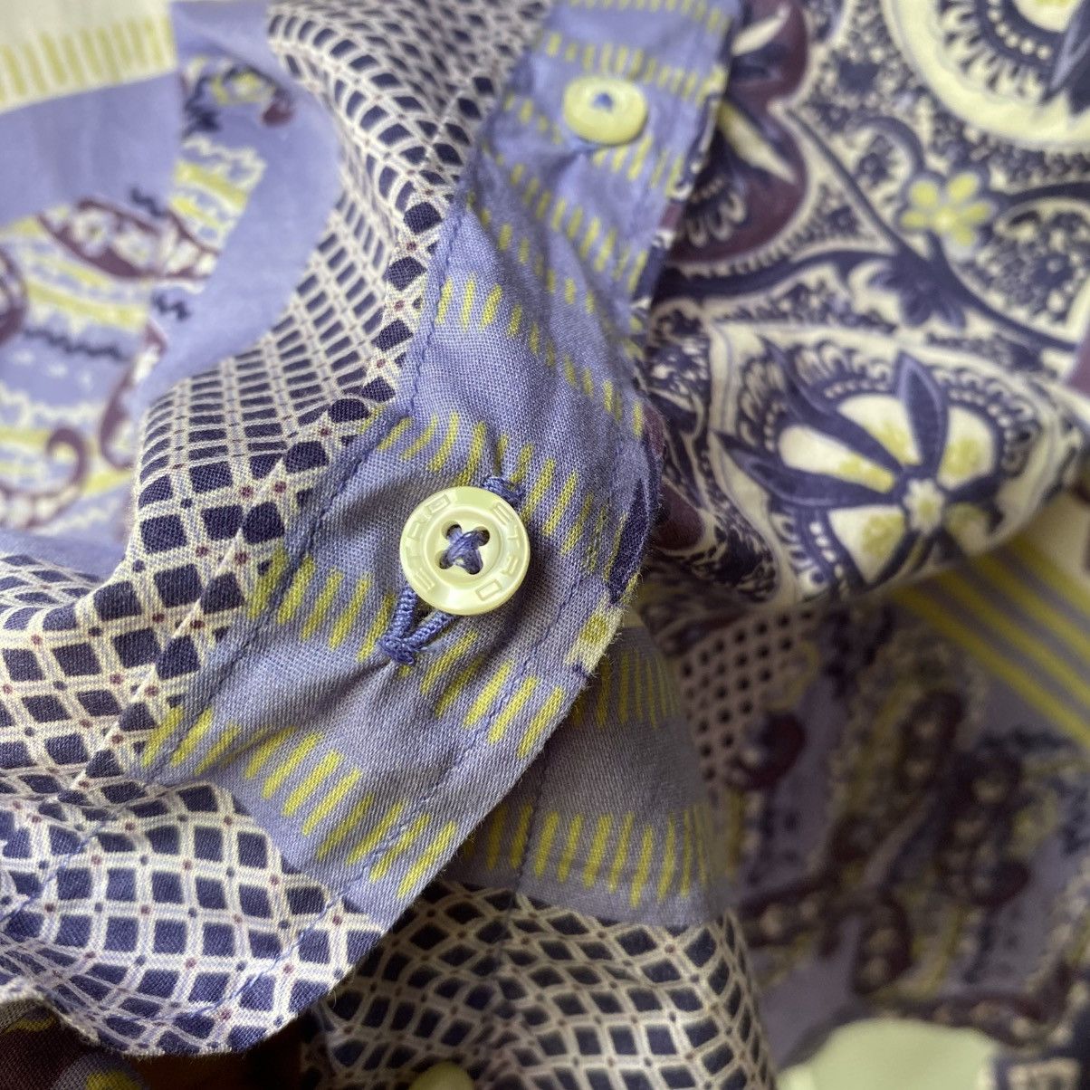 Etro Etro Purple Patchwork Print Long Sleeve Shirt Size XS / US 0-2 / IT 36-38 - 13 Thumbnail
