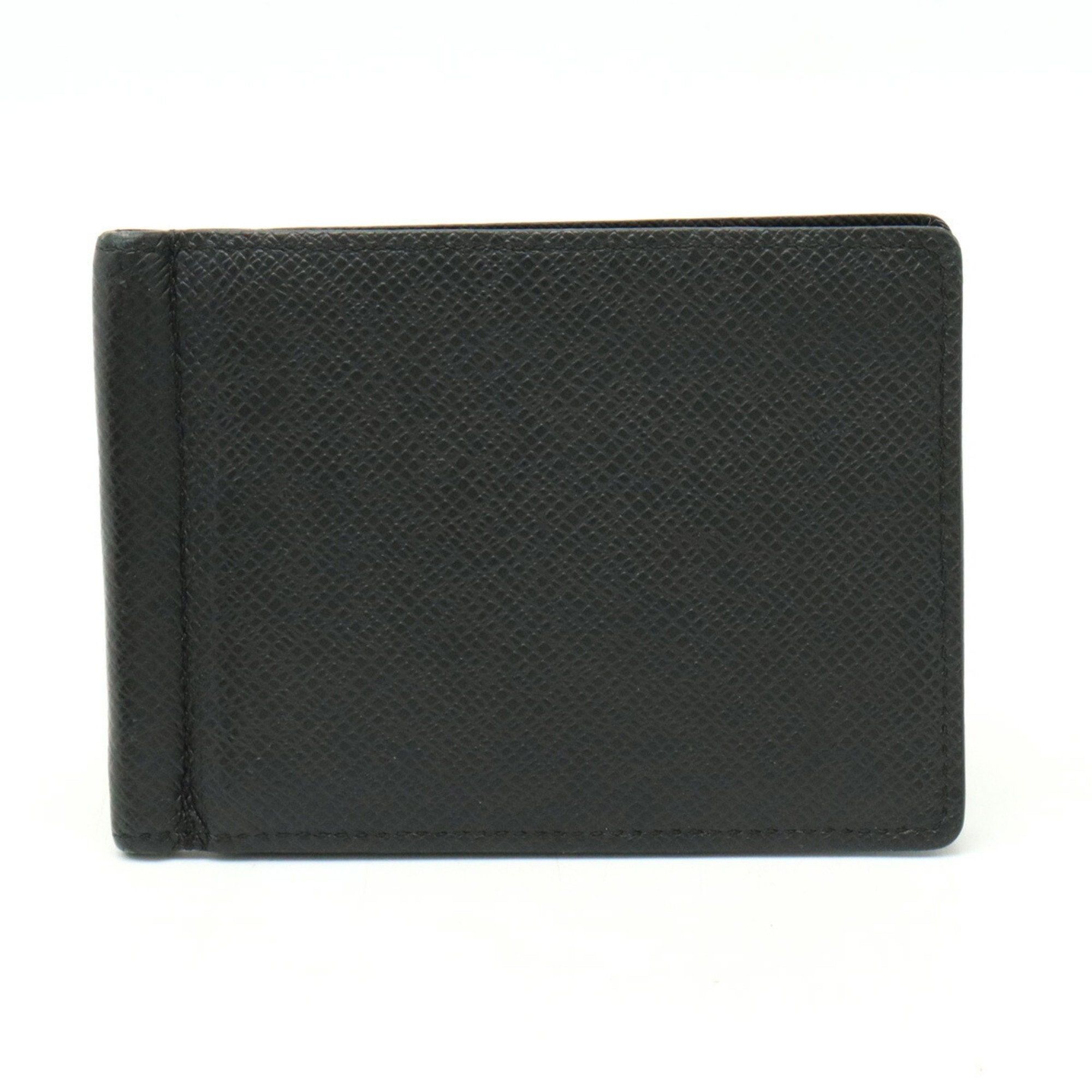 image of Louis Vuitton Taiga Portefeuil Pants Bifold Billfold Money Clip Noir Black Initial M62978, Women's