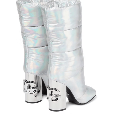 Dolce & Gabbana o1y0825 Padded Ankle Boots in Silver Size US 6.5 / IT 36.5 - 2 Thumbnail