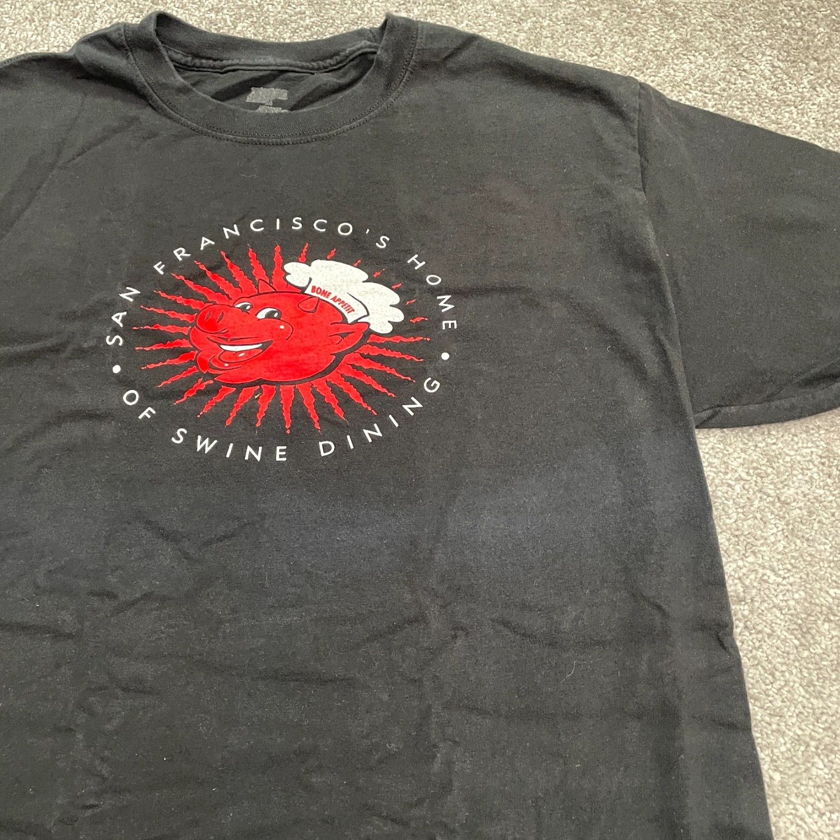 Hanes Hanes Beefy-T Graphic Tee Mens Large Black Crew Neck Short Sleeve Cotton T-Shirt Size US L / EU 52-54 / 3 - 4 Thumbnail