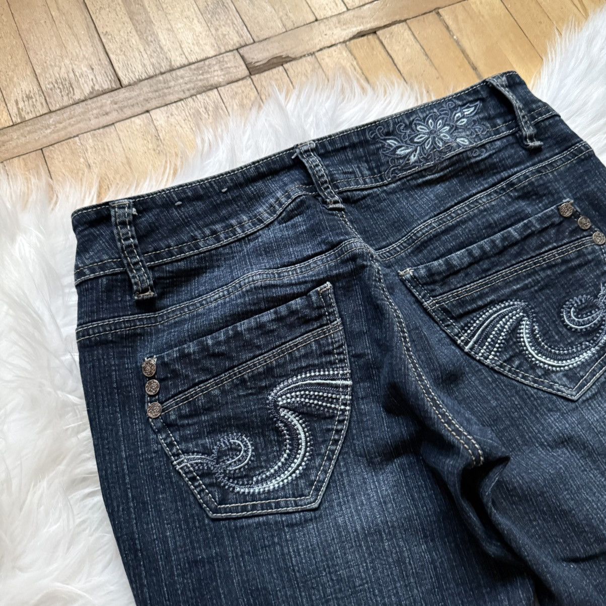 If Six Was Nine 📌 Vintage Y2K Washed Flared Low Rise LGB Jeans Size 32" / US 10 / IT 46 - 4 Thumbnail