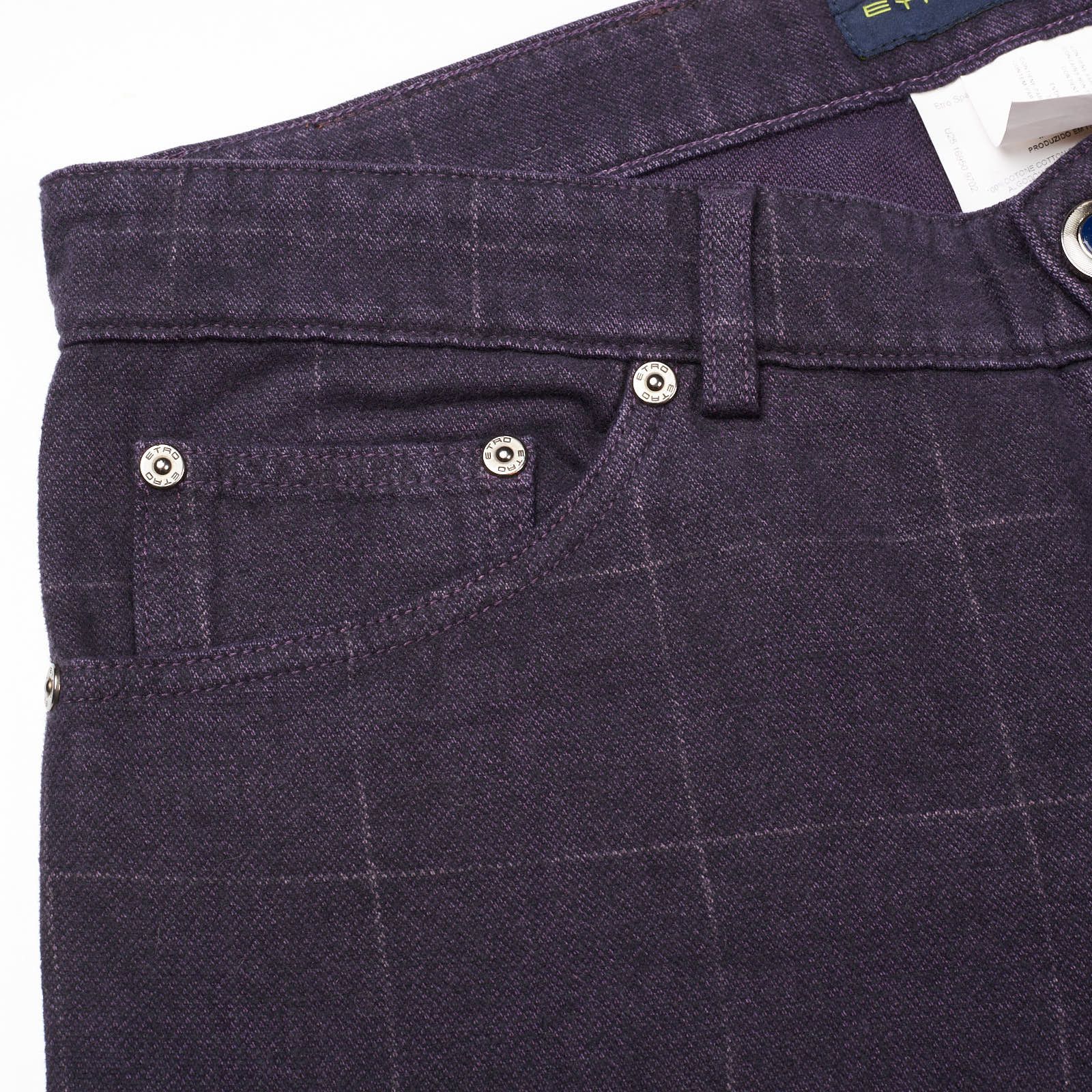Etro ETRO Purple Windowpane Cotton Slim Fit Denim Jeans NEW Size US 32 / EU 48 - 6 Thumbnail