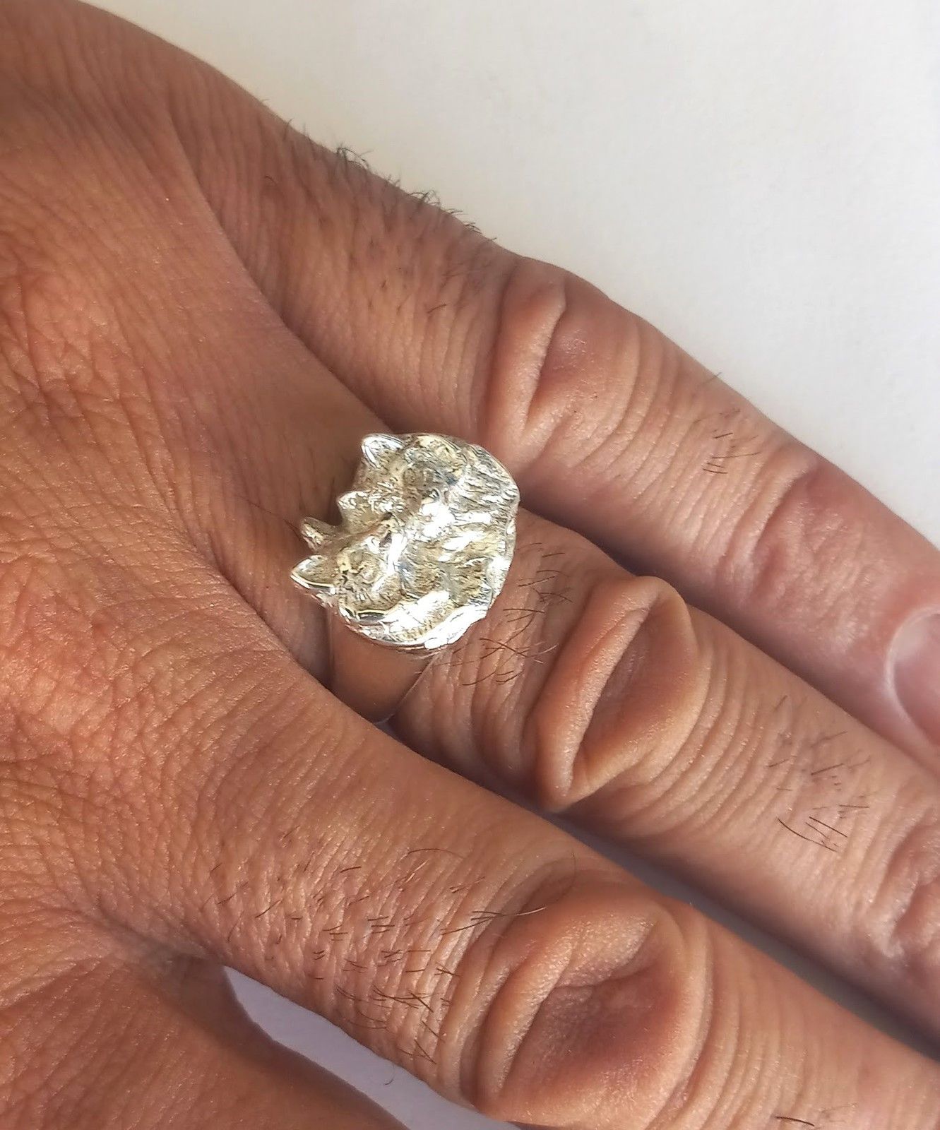 Other Men's Silver Ring, Wolf design ring for men sizes 9 to 13 Size ONE SIZE - 5 Thumbnail