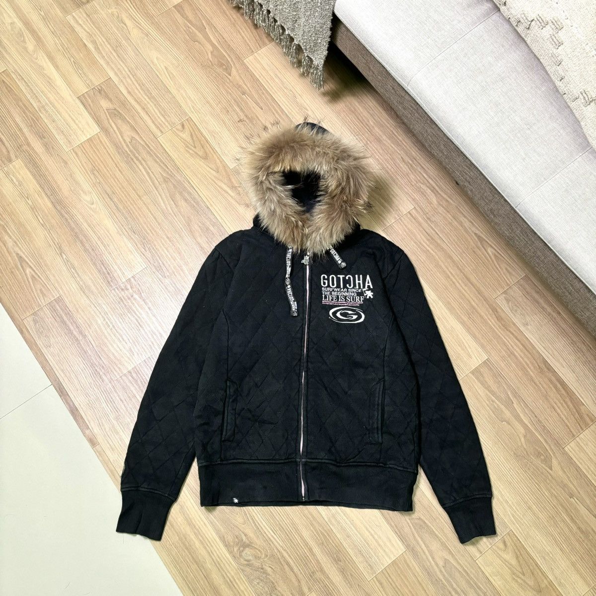 Gotcha × If Six Was Nine × Le Grande Bleu (L.G.B.) Vintage Gotcha fur hoodie IfSixWasNine LGB style Size US M / EU 48-50 / 2 - 1 Thumbnail