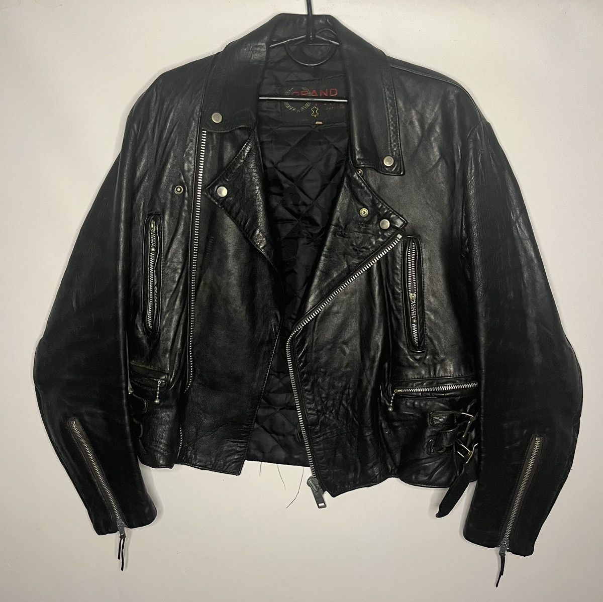 Band Tees × Vintage Rare Vintage 70s Grand Prix Leather Jacket S Punk/Rock Style Size US S / EU 44-46 / 1 - 1 Thumbnail